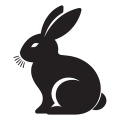 Obraz premium Graceful Hare: Vector Silhouette of Easter Bunny - A Whimsical Symbol of Joy, Renewal, and Springtime Celebration in Elegant Form. Vector easter bunny, Easter bunny silhouette.