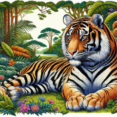 In the heart of the Sumatran jungle, the elusive Sumatran Tiger roams majestically, a symbol of strength and beauty in the wild 🐅🌿