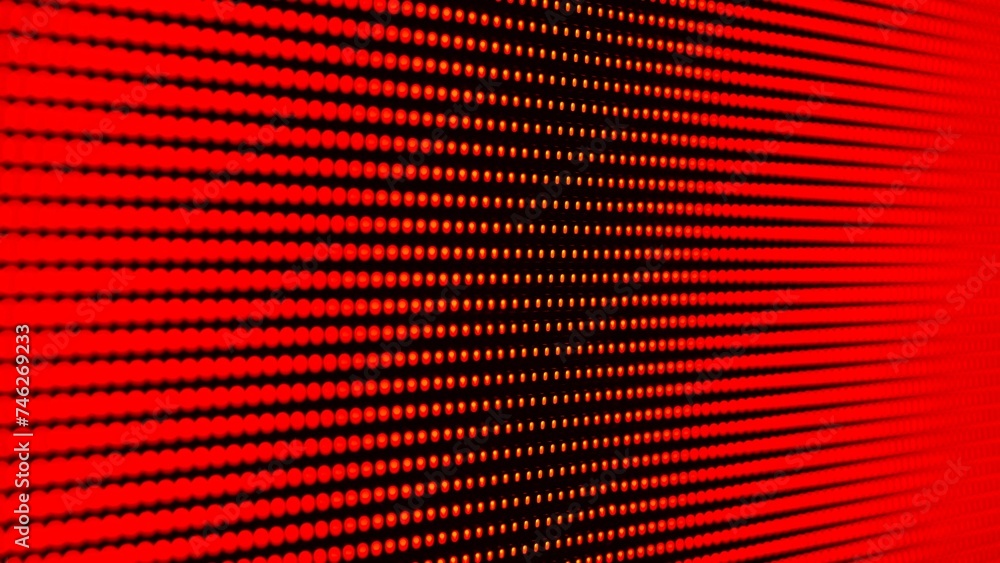 Poster close up of red led light panel displaying vivid pixels