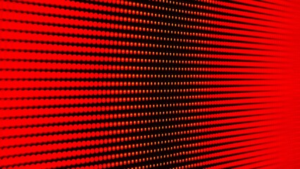 Close up of Red LED Light Panel Displaying Vivid Pixels