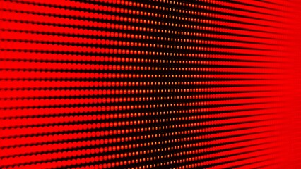 Close up of Red LED Light Panel Displaying Vivid Pixels