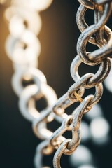 a close-up of a rusty chain