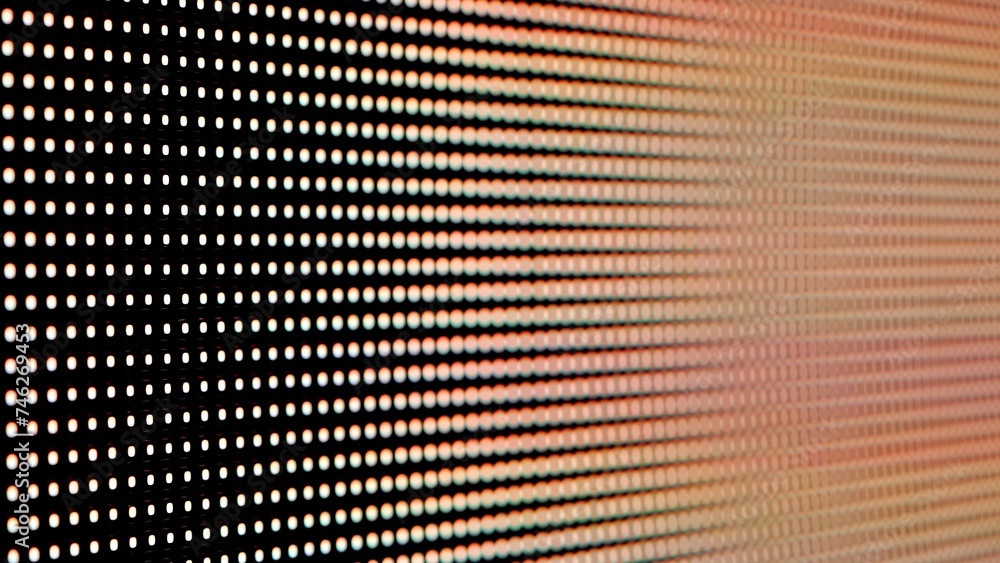 Poster close up of red led light panel displaying vivid pixels