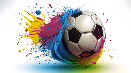 soccer colourful isolate on background