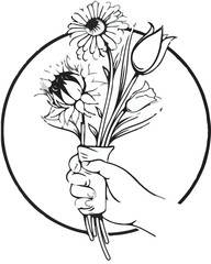hand drawing flower