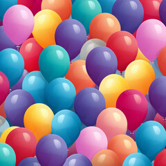 Multicolored Balloons Floating in the Air. Generative AI