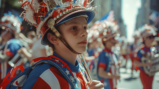 American Unity: Vibrant 4th of July March, Generative AI