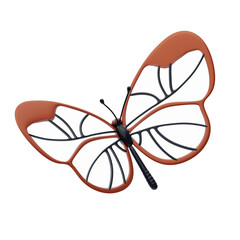 3D Glasswings Butterfly Graceful Beauty. 3d illustration, 3d element, 3d rendering. 3d visualization isolated on a transparent background
