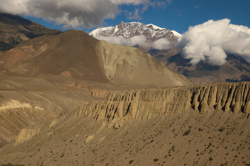 Landscape of Beautiful Mustang with Mountains and Clouds | Stunning Nepal