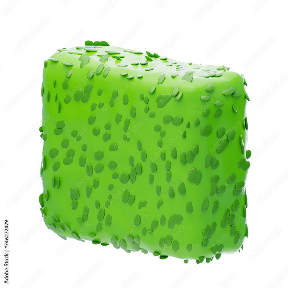 Aufkleber 3d rectangular hedge bush model manicured greenery for landscaping. 3d illustration, 3d element, 3d 
