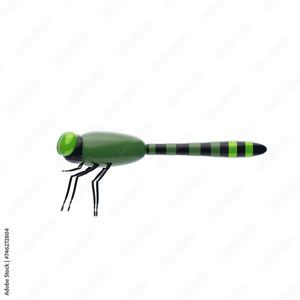 Aufkleber 3d dragonfly beauty model in a brief wetland. 3d illustration, 3d element, 3d rendering. 3d visualiz