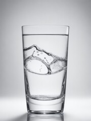 a glass of water with a splash of water