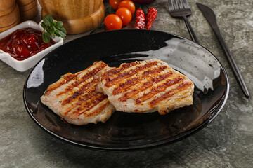 Tasty grilled pork meat steak