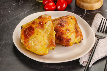 Roasted chicken thigh with spices
