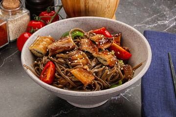 Buckwheat Soba with eel and vegetavles