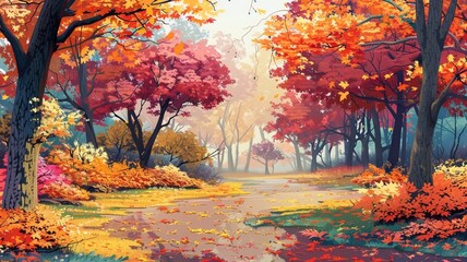 Obraz na płótnie Canvas autumn in the park