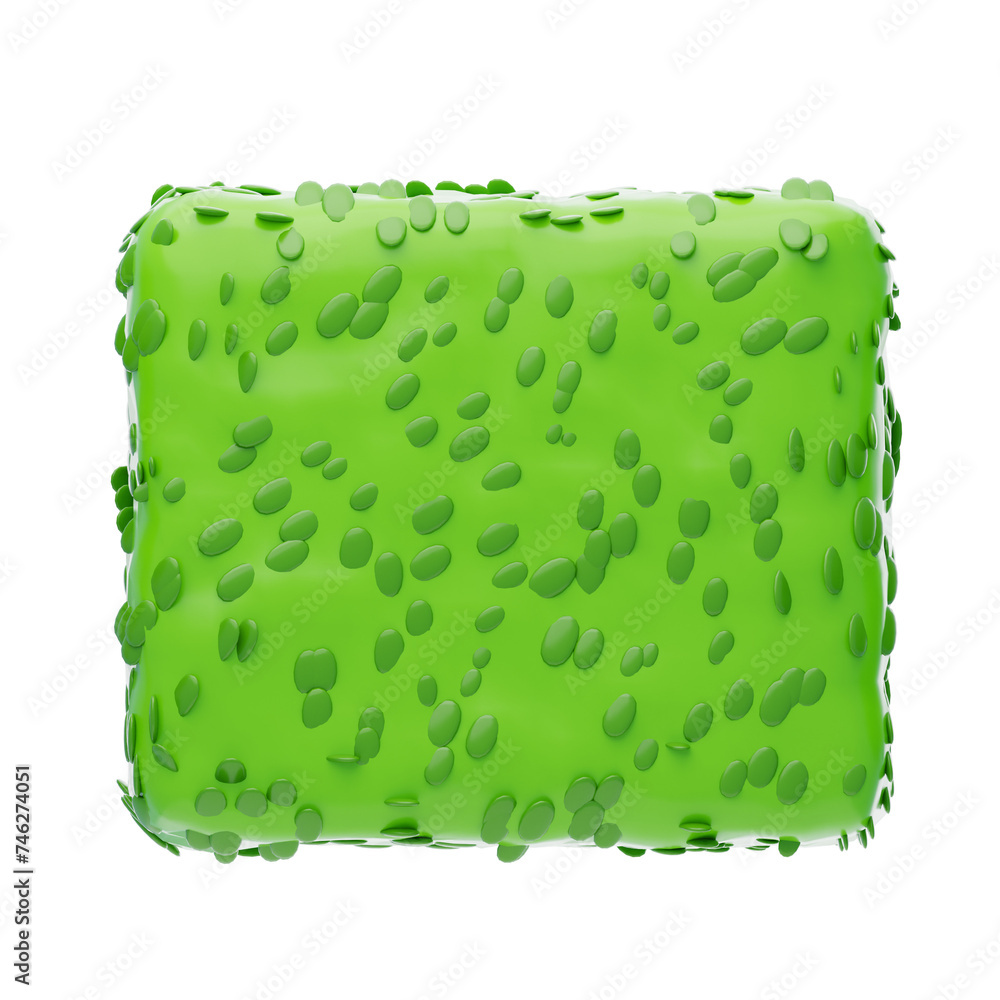 Aufkleber 3d rectangular hedge bush model manicured greenery for landscaping. 3d illustration, 3d element, 3d 