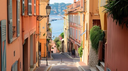 Fototapeta na wymiar Scenic view of road on Cote d'Azur.