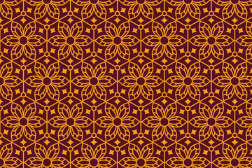 Abstract Flower Seamless Pattern in Brown Color