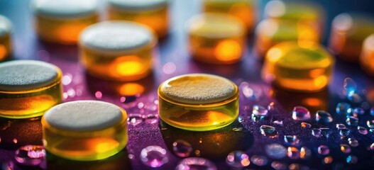 Nutrient-Rich Tablets Pills Poured Medical Concept , Medicines Tablets vitamins 