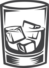 Glass hand drawing vintage illustration