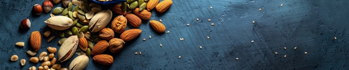 Nut and seed varieties a focus on texture and health benefits - obrazy, fototapety, plakaty