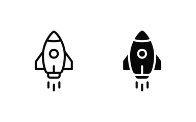 Papier Peint photo Vaisseau spatial Rocket icons set, Startup icon vector illustration