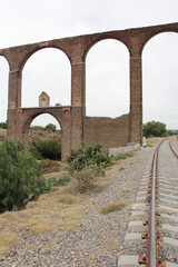 Obraz premium The Padre Tembleque Aqueduct in Ζempoala, Hidalgo Mexico is a UNESCO World Heritage Site, a great work of hydraulic system in America