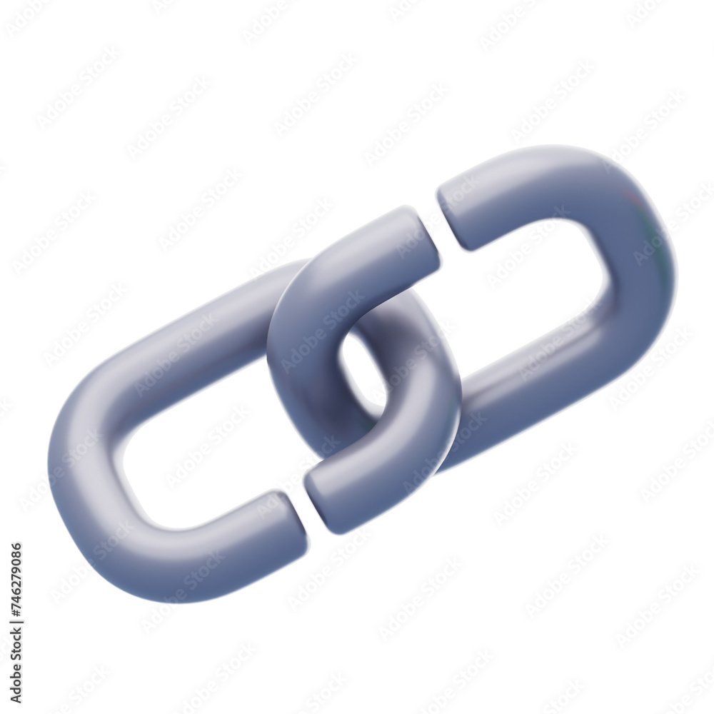 Poster 3d url chain navigating digital pathways. 3d illustration, 3d element, 3d rendering. 3d visualizatio