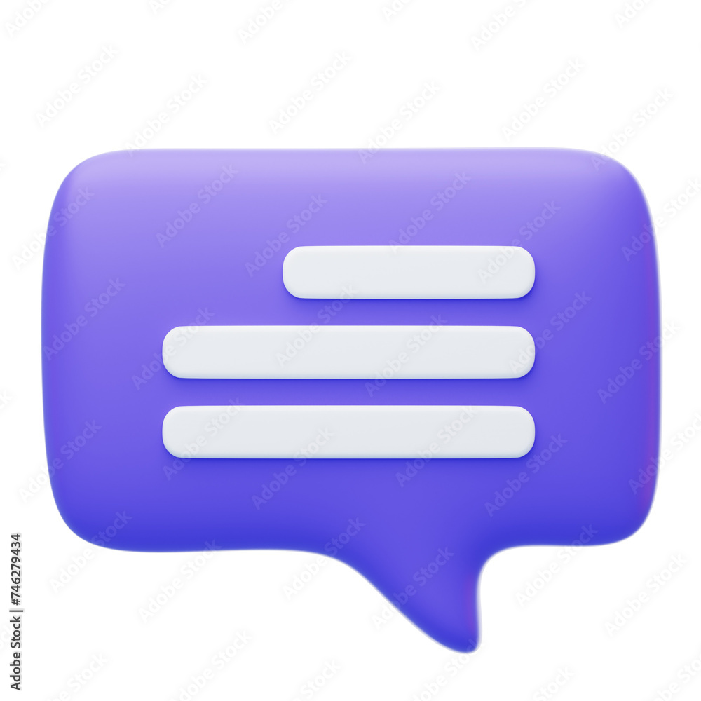 Poster 3d chat box for interactive communication. 3d illustration, 3d element, 3d rendering. 3d visualizati