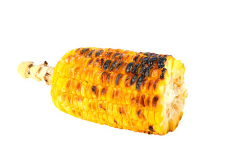 half of grilled sweet corn on transparent png