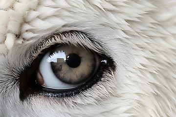 Stoff pro Meter White polar bear's animal eye © Firn