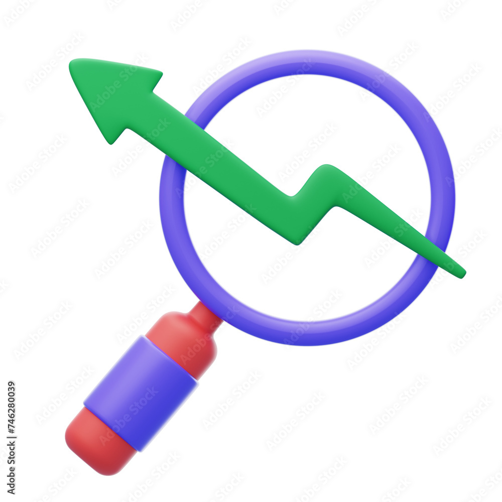 Aufkleber 3d research dynamics exploring insights with visual precision. 3d illustration, 3d element, 3d rende
