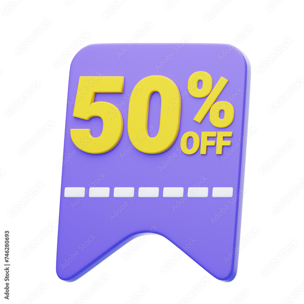 Poster 3d discount savings with visual precision. 3d illustration, 3d element, 3d rendering. 3d visualizati