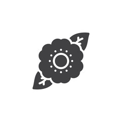 Flower petals and leaf vector icon