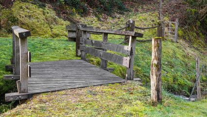 Wooden bridge in the nature