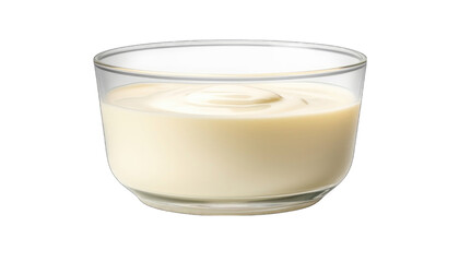 Obraz na płótnie Canvas Condensed Milk with glass bowl on front view png