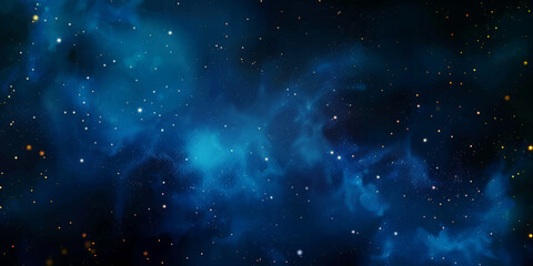 blue watercolor space background with stars, milky way, nebula, galaxy, cosmos milky way, blue background banner,  night sky background - obrazy, fototapety, plakaty