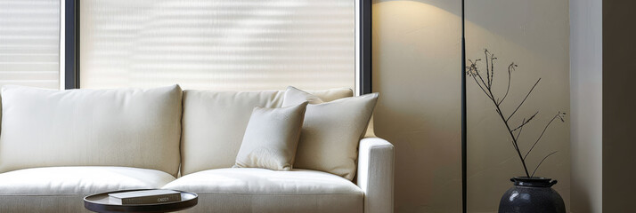 Modern home interior with elegant lighting and minimalist design
