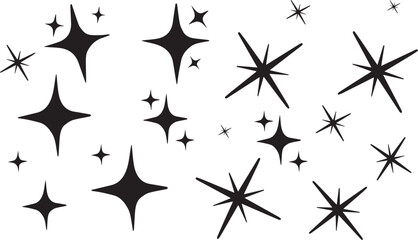 Sparkle Illustration Set, Sparkle Vector, Hand drawn Sparkle Star