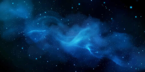 Naklejka na ściany i meble blue watercolor space background with stars, milky way, nebula, galaxy, cosmos milky way, blue background banner, night sky background