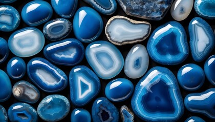 Blue agate stones background