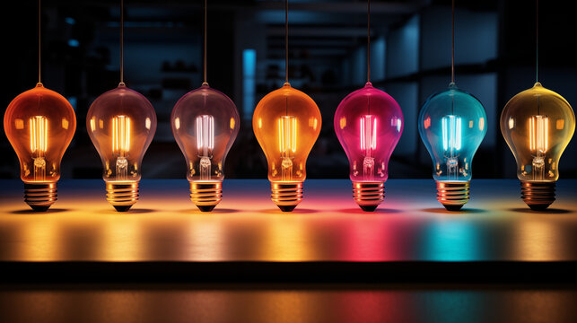 着色された白熱電球