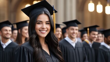 Potrait of Young woman in graduation
