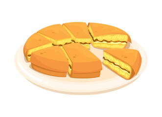 Martabak Indonesian Pancake Street Food Cartoon Illustration Vector