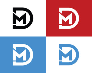 MD DM logo design vector template
