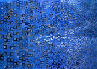 pattern from geometric shapes on blue background - 746286442