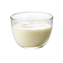 Condensed Milk with glass bowl on front view png