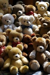 teddy bears in a row