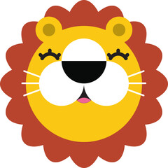 Cute cartoon lion head